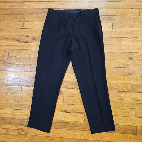Theory Dress Pant Womens 8 Black Straight Leg Cropped - Picture 2 of 10